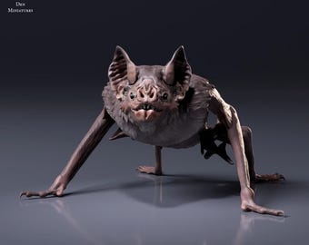 Common Vampire Bat 1/2 Scale Realistic Animal Model 3D Printed | Decorative Display Piece | Beast Companion Figurine | Animal Den Miniatures