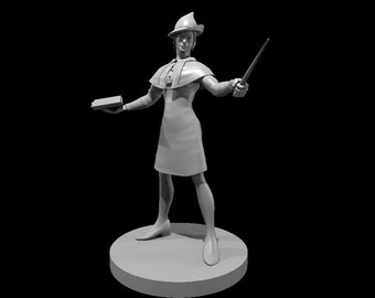 Human Female Wizard 1 Miniature for Table Top Games : Resin 3D Printed Model