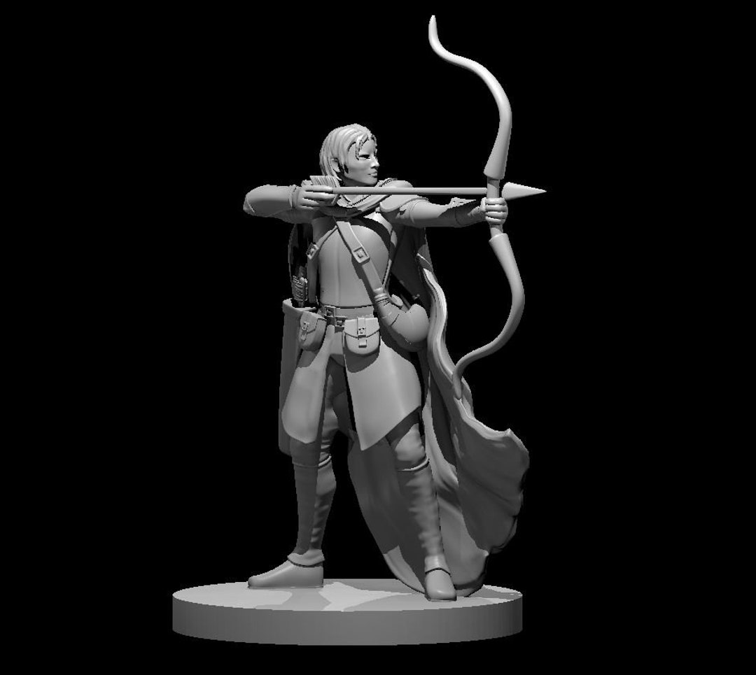 Human Female Ranger 2 Miniature for Table Top Games : Resin 3D Printed ...