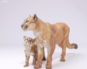 Puma em escala 1/24, modelo realista impresso em 3D | Peça decorativa para exibição | Estatueta de animal de estimação | Miniaturas para toca de animais