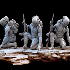 SciFi Alien Hunter (base 55 x 75 mm) | Miniature pour jeux de table | Modèle imprimé 3D en résine | Donjons et dragons