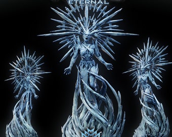 Queen of the Glacial Depths 50mm Base | Miniature for Table Top Games | Resin 3D Printed Model | Dungeons & Dragons