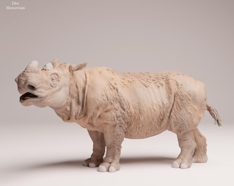 Sumatran Rhino 1/24 Scale Realistic Animal Model 3D Printed | Decorative Display Piece | Beast Companion Figurine | Animal Den Miniatures