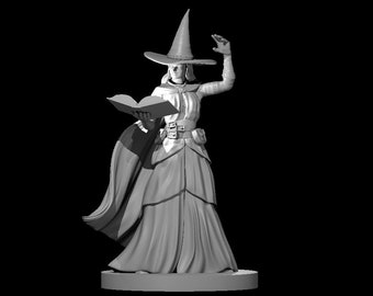 Human Female Wizard 3 Miniature for Table Top Games : Resin 3D Printed Model