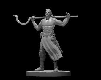 Human Male Druid Miniature for Table Top Games : Resin 3D Printed Model