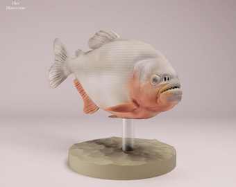 Red-bellied Piranha 1/4 Scale Realistic Animal Model 3D Printed | Decorative Display Piece | Beast Companion Figurine | Animal Den Miniature