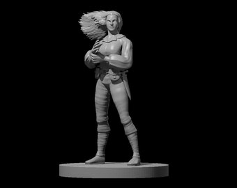 Human Female Rogue Miniature for Table Top Games : Resin 3D Printed Model