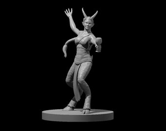 Female Satyr Bard 2 Miniature for Table Top Games : Resin 3D Printed Model