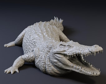 Nile Crocodile Realistic Animal Model 3D Printed | Decorative Display Piece | Beast Companion Figurine | Animals & Creatures Minis