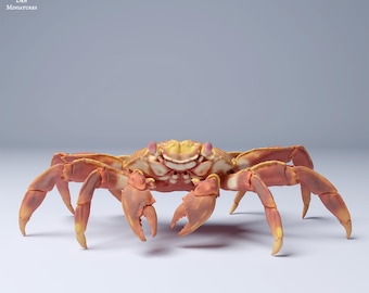 Sally Lightfoot Crab 1/4 Scale Realistic Animal Model | Decorative Display Piece | Beast Companion Figurine | Animal Den Miniatures