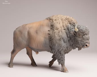 American Bison 1/24 Scale Realistic Animal Model 3D Printed | Decorative Display Piece | Beast Companion Figurine | Animal Den Miniatures
