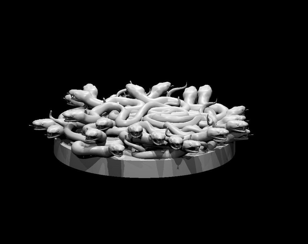 Swarm of Poisonous Snakes Miniature for Table Top Games Resin 3D