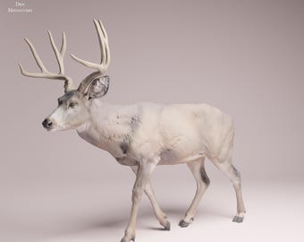Mule Deer 1/24 Scale Realistic Animal Model 3D Printed | Decorative Display Piece | Beast Companion Figurine | Animal Den Miniatures