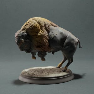 American Bison 1/32 Scale Realistic Animal Model 3D Printed | Decorative Display Piece | Beast Companion Figurine | Animal Den Miniatures