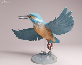 Common Kingfisher 1/2 Scale Realistic Animal Model 3D Printed | Decorative Display Piece | Beast Companion Figurine | Animal Den Miniatures