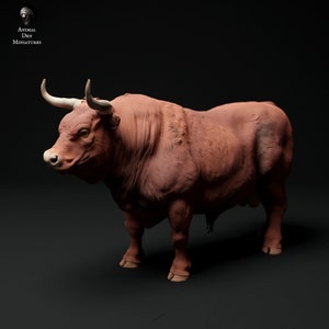 Red Devon Cow 1/24 Scale Realistic Animal Model 3D Printed | Decorative Display Piece | Beast Companion Figurine | Animal Den Miniatures