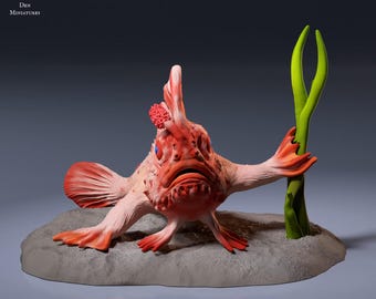 Red Handfish 1/1 Scale Realistic Animal Model 3D Printed | Decorative Display Piece | Beast Companion Figurine | Animal Den Miniatures