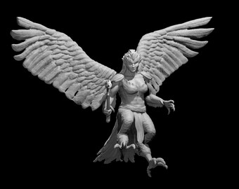 Harpy Miniature for Table Top Games : Resin 3D Printed Model