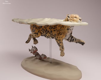 Swimming Jaguar 1/24 Scale Realistic Animal Model 3D Printed | Decorative Display Piece | Beast Companion Figurine | Animal Den Miniatures