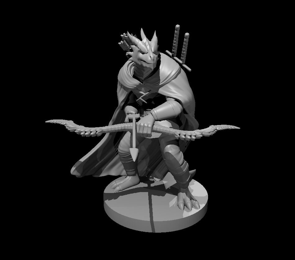 Dragonborn Ranger Miniature for Table Top Games : Resin 3D Printed Model