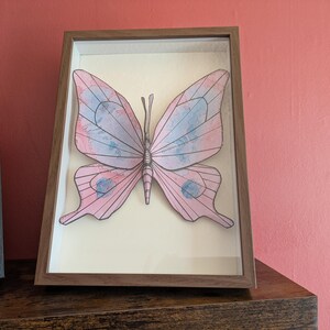 Handgefertigte Schmetterling Kunst | Box Rahmen | A4 Karte Schmetterling