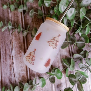 Boho Christmas Tree Libby Can Tumbler | Custom Soda Can Tumbler | Libby Can | 16oz tumbler glass