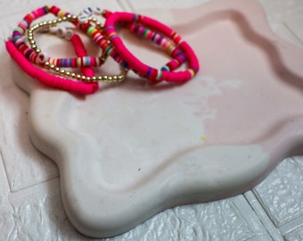 Geometric Cement Catch All Tray: Modern Jewelry Tray