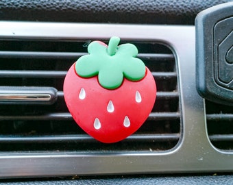Strawberry Car Air Freshener | Cute Vent Clip Scent Pod