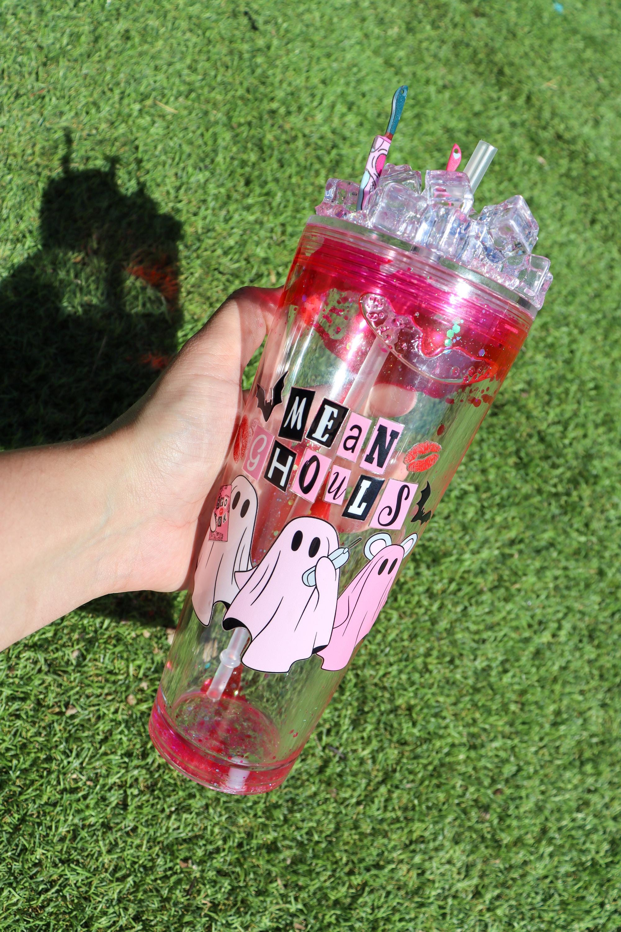 Mean Ghouls Ghost Blood Drip Tumbler | Girly Halloween Tumbler | Cute Mean Girl Halloween Tumbler | Demure Halloween Tumbler