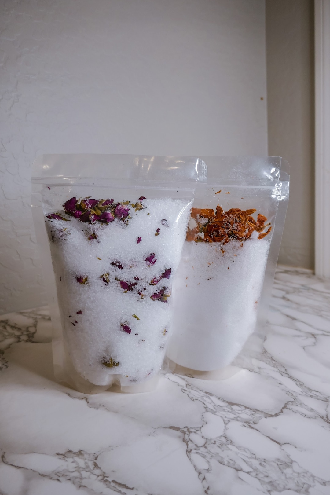 16oz Bath Salt With Dried Flowers Bath Soak Epsom Salt With Dead Sea