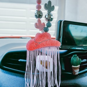 Pink Bling Cowboy Hat Freshie | Car Air Freshener Hanging | Custom Car Air Freshener | New Car Gift | Car Scent Freshie | Car Scent Diffuser
