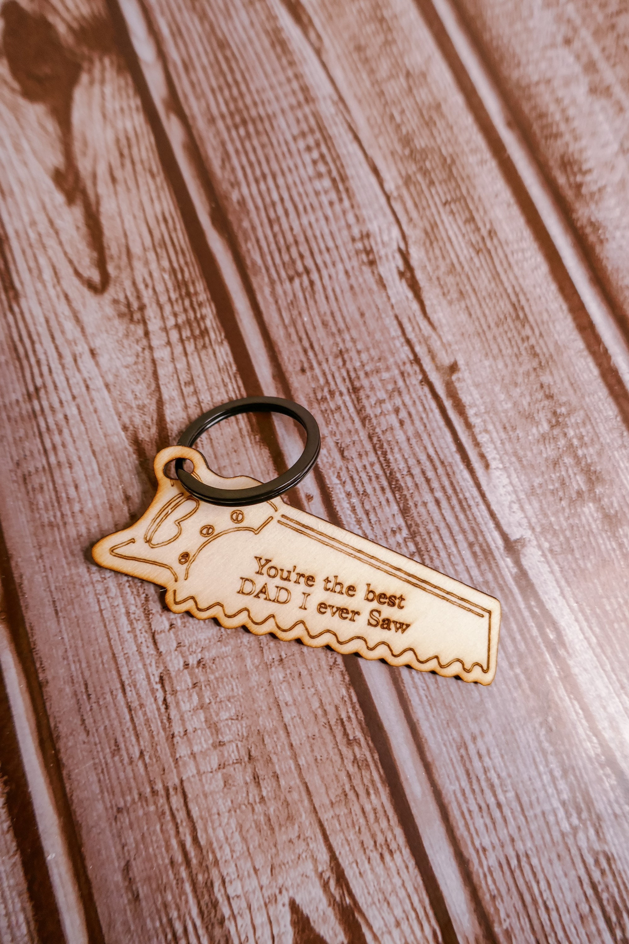 Portachiavi Papà In Noce E Ottone Inciso 'Ti Amo' – Regalo Artigianale Per Festa Del Papà