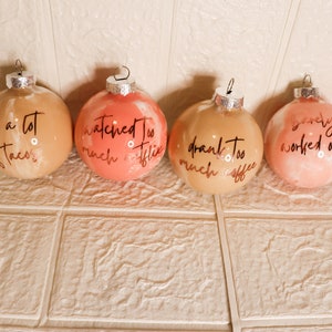 Funny Boujee Ornaments 5 Pack Glass Ornaments Hand Painted Glass