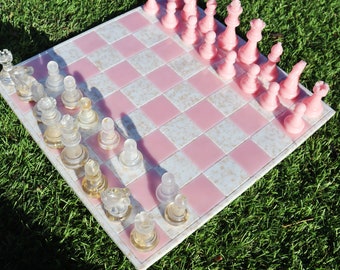 Handmade Resin Chess and Checker Set | Home Decor Board Game