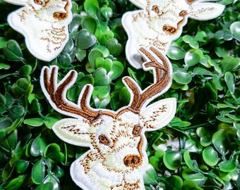 Deer Head Embroidery Iron On Patch: Hunting Camping Backpack