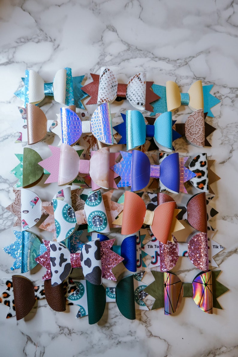 Faux Leather Bow Straw Topper Tumbler Accessories Etsy