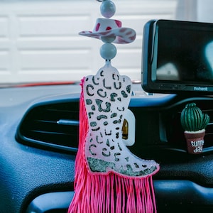 Pink Cowboy Boot Western Freshie | Car Air Freshener Hanging | Custom Car Air Freshener | New Car Gift | Car Scent Freshie