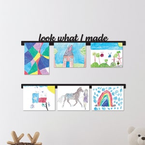 Look What I Made, Custom Kids Art Display Board Magnetic, Playroom Wall Art, Kids Room Decor, Playroom Decor Sign, Kids Art Display Sign