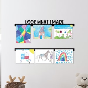 Look What I Made, Custom Kids Art Display Board Magnetic, Playroom Wall Art, Kids Room Decor, Playroom Decor Sign, Kids Art Display Sign,