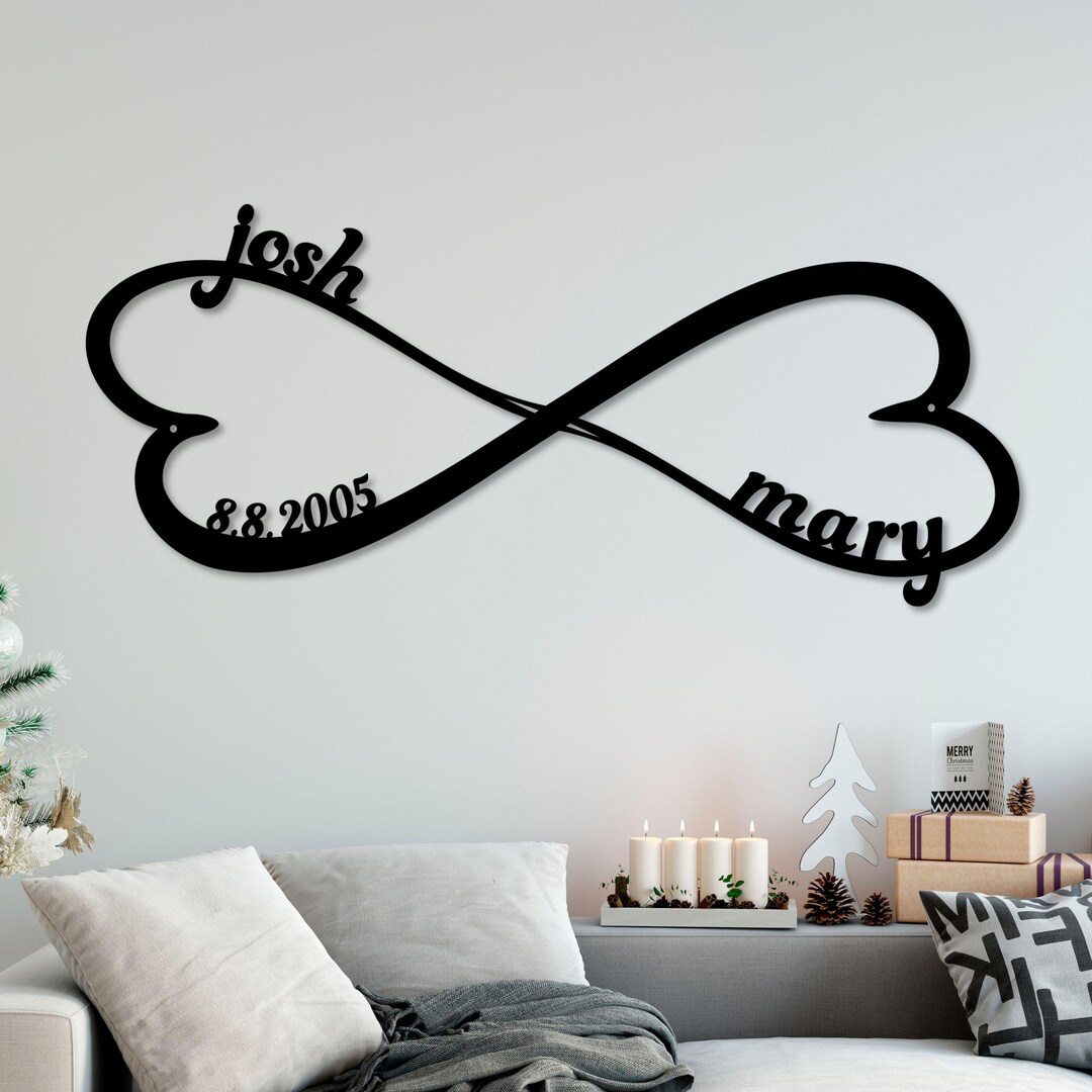 Infinity Sign Custom Personalized Infinity Metal Sign, Custom Wedding Date Gift - Etsy