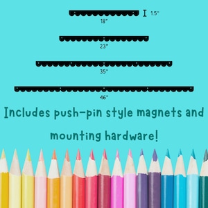 Scalloped Kids Art Display Bar Magnetic Artwork Display Sign Kids Drawing Display Playroom Decor Homeschool Wall Art Frameless Photo Frame image 6