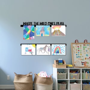 Where The Wild Ones Play Kid&#39;s Art Magnetic Display Board Playroom Sign Kids Bedroom Decor Nursery Wall Decor Custom Playroom Decoration