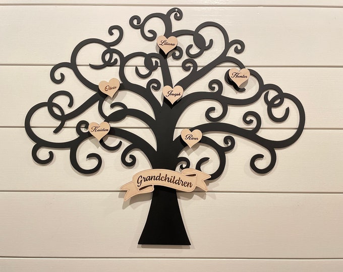 Large Family Tree Wall Hanging | Custom Family Tree | Metal Family Tree | Gift for Grand Parents | Gift for Mom | My Family Tree