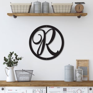 Personalized Family Name Monogram Sign, Decorative Metal Family Wall Décor, Custom Outdoor Last Name Initial, Farmhouse Chic Sign