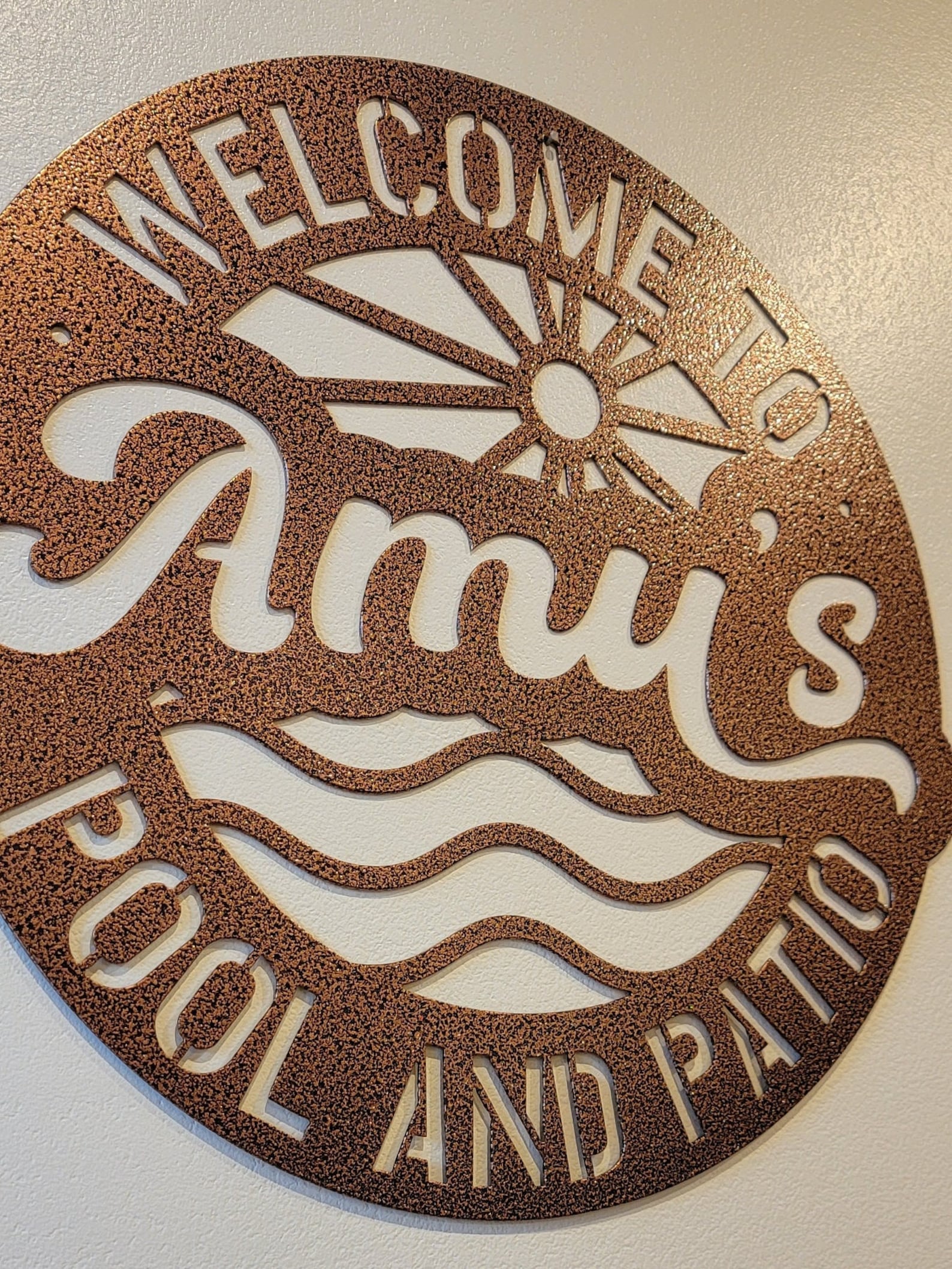 Custom Last Name Pool and Patio Metal Sign, Personalized Family Decor ...