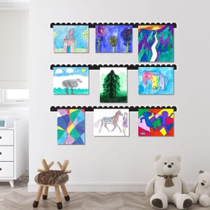 Scalloped Custom Kids Art Display Board Magnetic, Cottage Playroom Wall Art, Kids Room Decor, Playroom Decor Sign, Children Art Display Sign