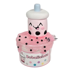 Aardbeienboba slijmkleiset, aardbeienboterslijm, doe-het-zelfkleislijmset, asmr-slijm, slijmcadeaus voor kinderen, paasmandencadeaus, helder