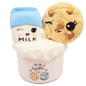 doe-het-zelf voedselslijmsets, koekjes en melkslijm, slijm, slijmwinkel, doe-het-zelf kleiboterslijm, doe-het-zelf kawaii schattige slijmset, slijm voor kinderen, kawaii