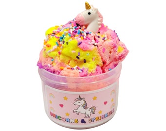 Einhorn Wolke Schleim: Duftende 6oz Streusel Schleim mit Anhängern