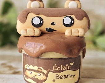 Eclair Bear Slime, bear slime, desert slime, Fun food gifts, Food slimes Basket gifts Birthday gifts, Cloud cream slime, slime, food lover